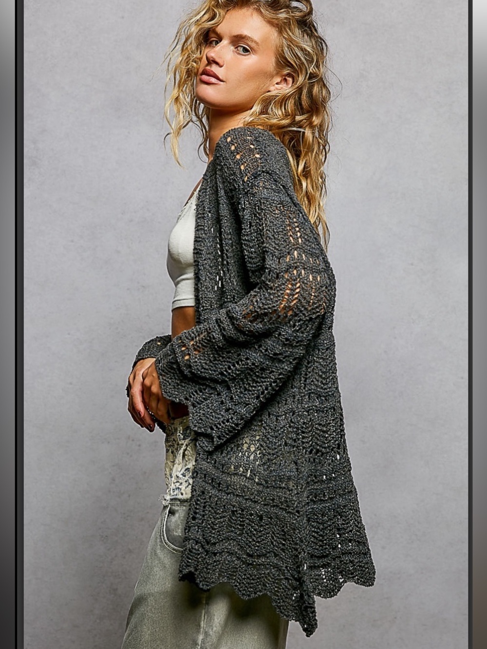 351 ❤️1 left POL charcoal cardigan - Picture 3 of 4